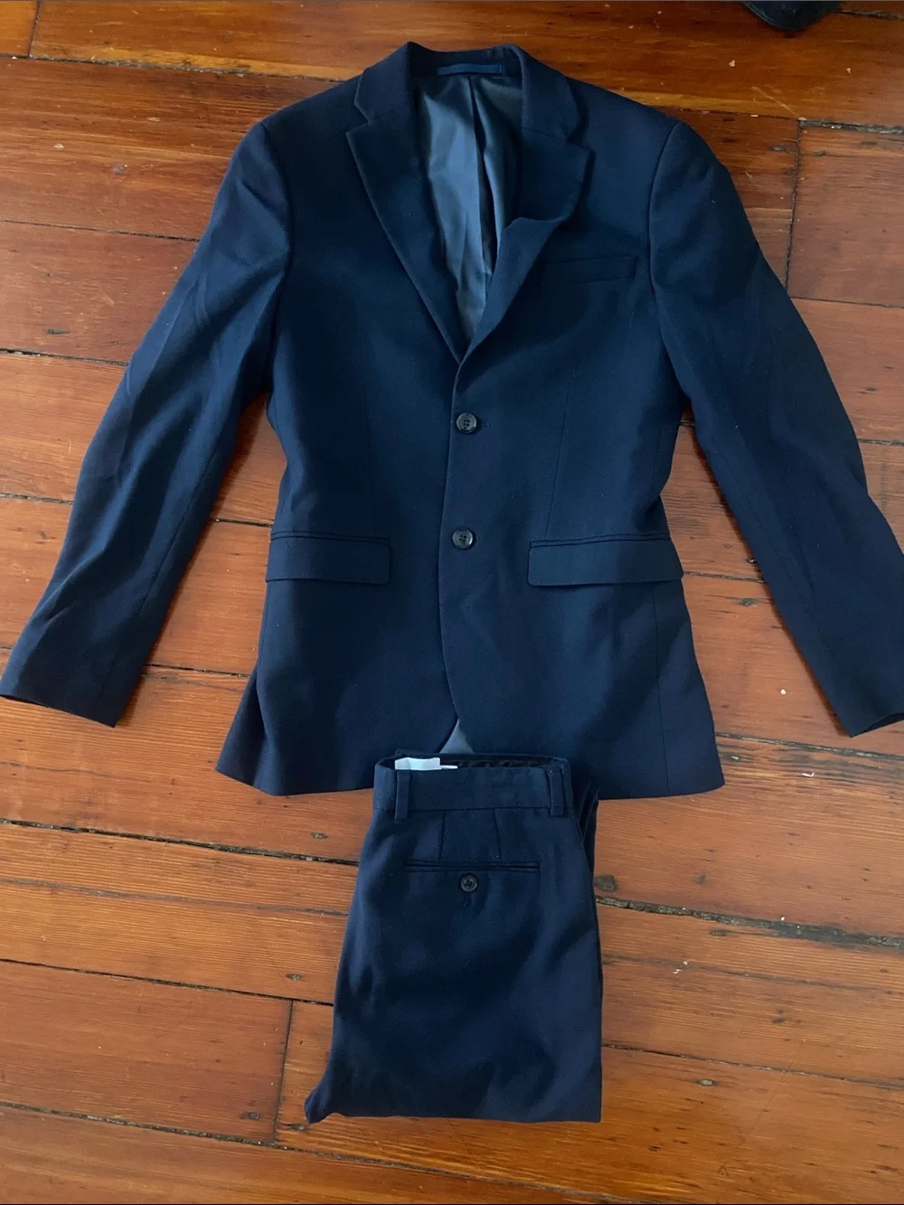 Topman Men's Navy Blue Skinny Suit Blazer 36R and Skinny Trousers 30Wx32L